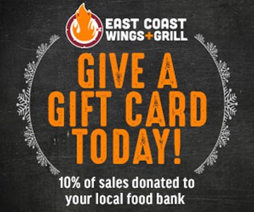 East Coast Wings + Grill Gives Back to Local Food Banks This Holiday Season
