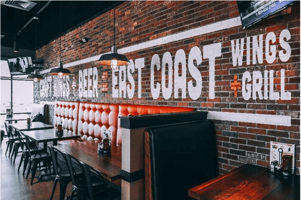 east coast wings + grill restaurant interior
